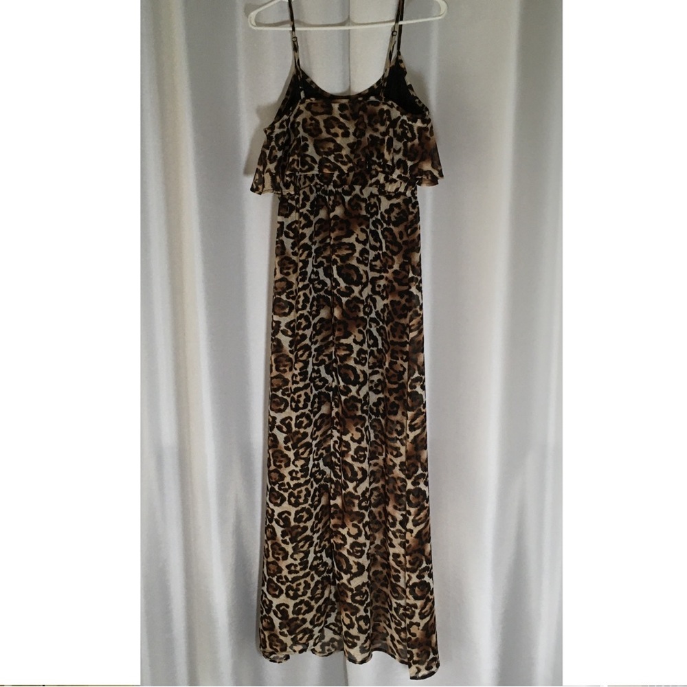 Streetwear Society Maxi Dress Size Small Leopard Print Mini Lined Sheer Fabric - Picture 11 of 12